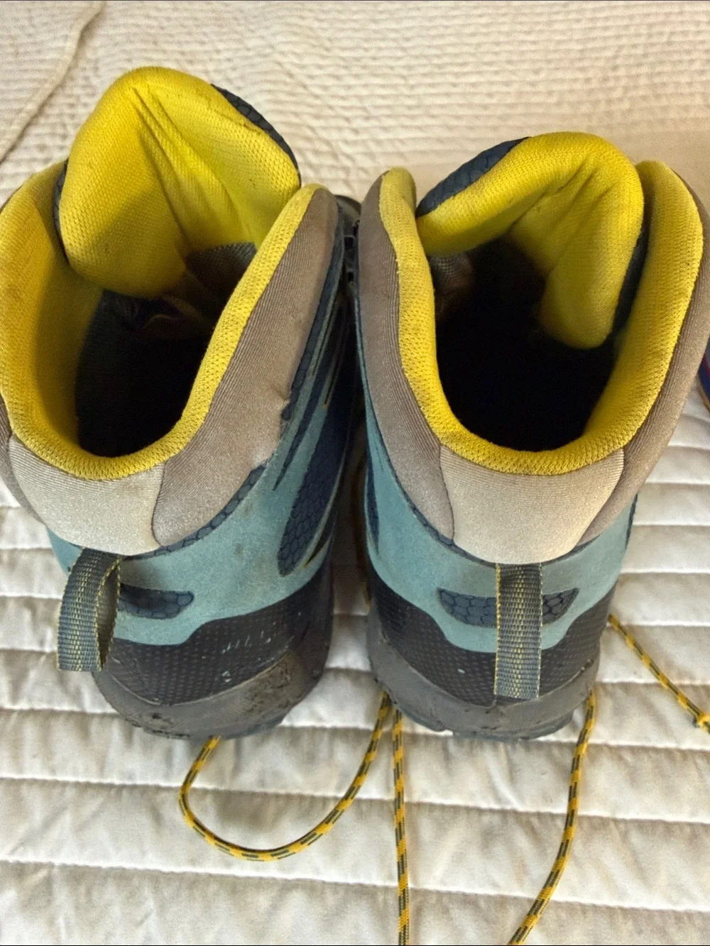 Asolo Blue and Yellow Men's Hiking Boots,